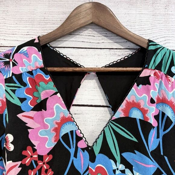 Anthropologie Maeve Ruched Floral Maxi Dress Long Sleeve Size 00 Boho Chic - Picture 5 of 15